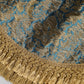 Blue Floral Jacquard Tasseled Mini Skirt