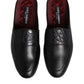 Black Calfskin Leather Slip On Loafers Shoes