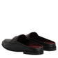 Black Calfskin Leather Slip On Loafers Shoes