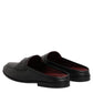 Black Calfskin Leather Slip On Loafers Shoes