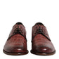 Burgundy Leather Lace Up Derby Dress Shoes