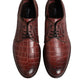 Burgundy Leather Lace Up Derby Dress Shoes