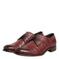 Burgundy Leather Lace Up Derby Dress Shoes