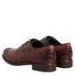 Burgundy Leather Lace Up Derby Dress Shoes