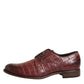 Burgundy Leather Lace Up Derby Dress Shoes