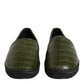 Green Exotic Leather Espadrilles Slip On Shoes