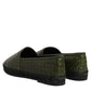 Green Exotic Leather Espadrilles Slip On Shoes