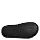 Black Polyester Velvet Slides Slipper Shoes
