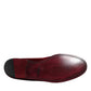 Red Cotton Velvet Slip On Loafers Formal Shoes
