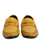 Yellow Exotic Leather Loafers Slip On Shoes