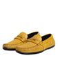 Yellow Exotic Leather Loafers Slip On Shoes