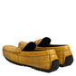 Yellow Exotic Leather Loafers Slip On Shoes