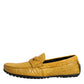 Yellow Exotic Leather Loafers Slip On Shoes