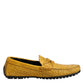 Yellow Exotic Leather Loafers Slip On Shoes