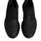 Black Leather Lace Up Trekking Dress Shoes