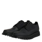 Black Leather Lace Up Trekking Dress Shoes