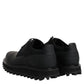 Black Leather Lace Up Trekking Dress Shoes