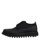 Black Leather Lace Up Trekking Dress Shoes