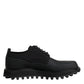 Black Leather Lace Up Trekking Dress Shoes