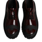 Red Leather Lace Up Trekking Dress Shoes