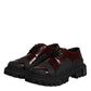 Red Leather Lace Up Trekking Dress Shoes