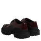 Red Leather Lace Up Trekking Dress Shoes
