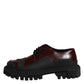 Red Leather Lace Up Trekking Dress Shoes