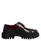 Red Leather Lace Up Trekking Dress Shoes
