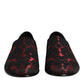 Red Black Jacquard Slip On Men Loafers Shoes