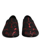 Red Black Jacquard Slip On Men Loafers Shoes