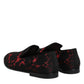 Red Black Jacquard Slip On Men Loafers Shoes