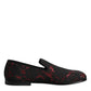 Red Black Jacquard Slip On Men Loafers Shoes