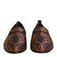 Black Jacquard Polyester Slip On Loafers Shoes