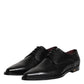 Black Leather Lace Up Dress Men Derby Shoes