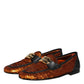 Orange Sequin Embellished Men Loafers Shoes