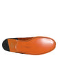 Orange Sequin Embellished Men Loafers Shoes