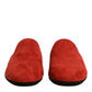 Orange Suede Slides Flat Slipper Shoes