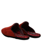 Orange Suede Slides Flat Slipper Shoes