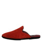 Orange Suede Slides Flat Slipper Shoes