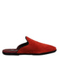 Orange Suede Slides Flat Slipper Shoes