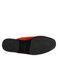 Orange Suede Slides Flat Slipper Shoes