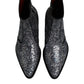 Dark Gray Cotton Sequined Chelsea Boots Shoes
