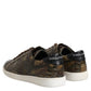 Brown Exotic Leather Low Top Sneakers Shoes