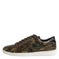 Brown Exotic Leather Low Top Sneakers Shoes