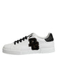 White DG Logo Portofino Low Top Sneakers Shoes