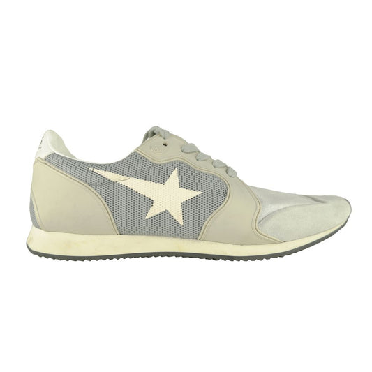 Gray Leather Mens Sneaker