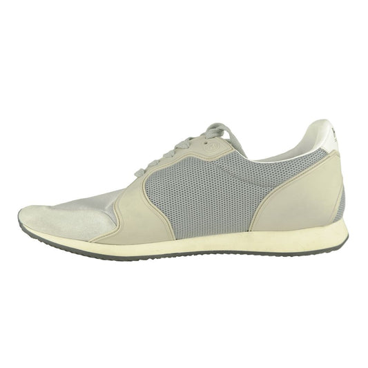 Gray Leather Mens Sneaker