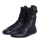 Dark Blue Leather KING High Top Sneakers Shoes