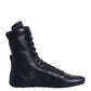 Dark Blue Leather KING High Top Sneakers Shoes