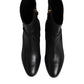 Black Leather Flats Logo Short Boots Shoes